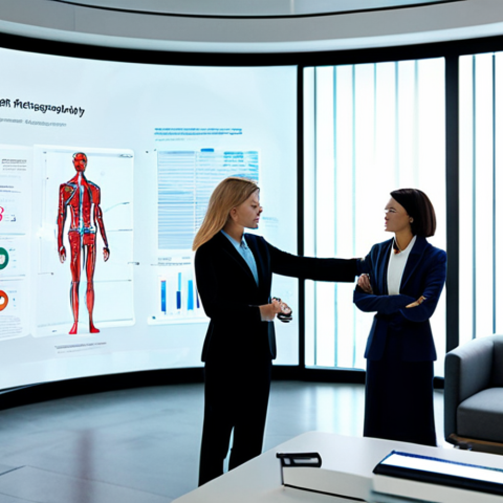 데이터 공유 생태계의 사회적 책임 - **

"A diverse group of professionals collaborating around a holographic display showing data visual...