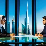 데이터 공유 생태계의 성과 측정 방법 - **Prompt 1: Strategic Data Insights in a Modern Arab Boardroom**
    "A diverse group of five modern...