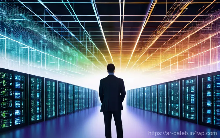 데이터 공유 생태계의 투자 유치 전략 - **Prompt:** A dynamic, futuristic scene depicting data as a vibrant, luminous network flowing throug...