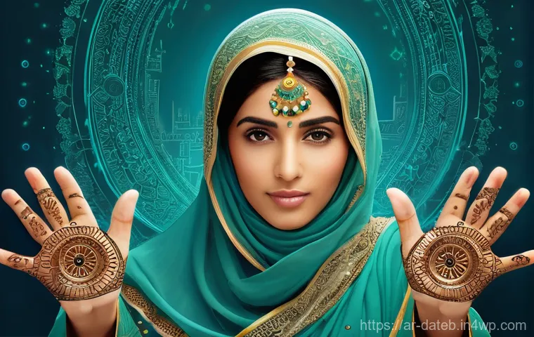 데이터 공유 생태계와 사회 문제 해결 - **Prompt:** "A group of young, ambitious Arab professionals, both men and women, in a brightly lit, ...