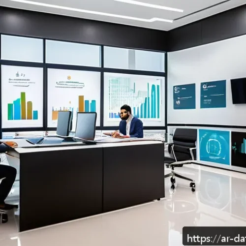 Home 32 데이터 공유 생태계에서의 사용자 피드백 활용 - A modern office setting in a Middle Eastern corporate environment, showcasing a diverse group of Ara...