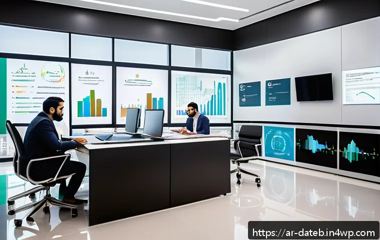 데이터 공유 생태계에서의 사용자 피드백 활용 - A modern office setting in a Middle Eastern corporate environment, showcasing a diverse group of Ara...