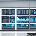 Home 19 데이터 공유 생태계에서의 데이터 품질 관리 - A modern Middle Eastern office environment showing a diverse team of professionals conducting a data...