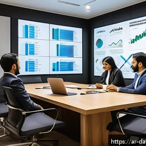 Home 17 데이터 공유 생태계에서의 이해관계자 분석 - A modern Middle Eastern corporate office environment with diverse Arab professionals engaged in a co...